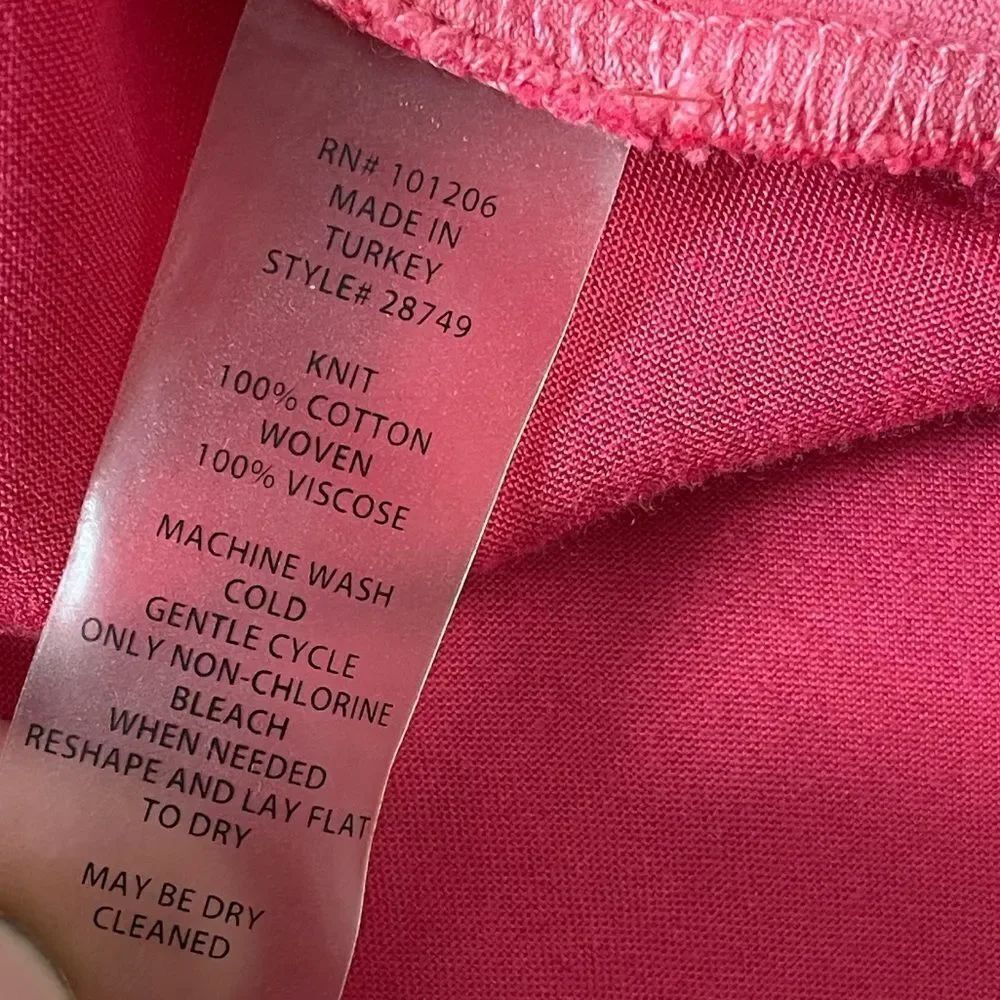Soft surroundings pink mixed media button down tunic - Picture 4 of 12